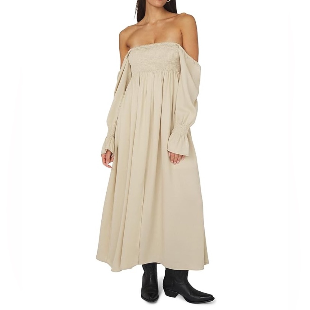 We Wore What On/Off Shoulder Smocked Dress